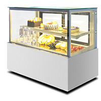 德玛仕（DEMASHI） 商用蛋糕柜展示柜  水果寿司熟食卤菜凉菜保温保鲜柜 白色直角两层（喷漆款） 0.9米台式