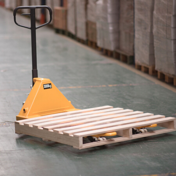 易存叉车手动液压搬运车 加长托盘地牛装卸车2吨