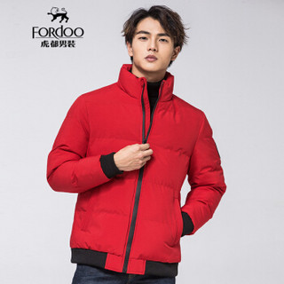 虎都（FORDOO）棉服男 2019新款男装棉袄加厚保暖冬季男士棉衣外套 59781012 红色 M