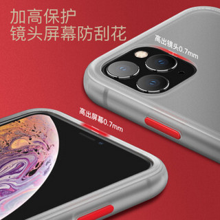 美国0度 苹果11Pro手机壳 2019新iPhone11Pro 5.8英寸磨砂透明保护套 防指纹硬壳硅胶边全包防摔（黑色）