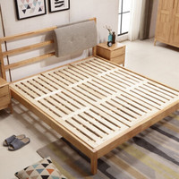 优卡吉 实木双人大床1.8米+床头柜*1个