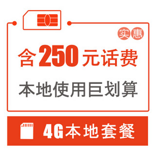 湖南联通-怀化4G沃快卡 语音流量手机电话卡（内含250元话费）上网卡