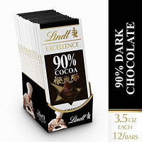 中亚Prime会员：Lindt 瑞士莲 Excellence Bar 至尊黑巧克力 100g*12块装