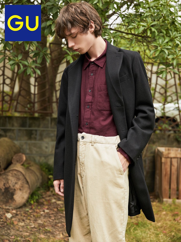 gu 极优 317379000 男士毛混纺大衣