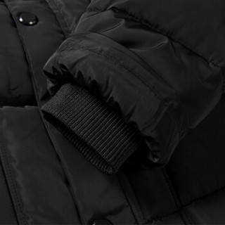 恒源祥棉衣男装外套中年棉服加厚常规款可脱卸帽子保暖棉袄 黑色 L（175/92A）