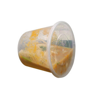 竞怡（JINGYI）圆形密封快餐盒1750ml  加厚塑料打包盒带盖100个外卖餐盒