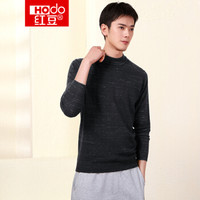 红豆（Hodo）男装 羊毛衫男 都市时尚圆领套头微弹保暖男士羊毛衫 S1黑色 115