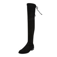 STUART WEITZMAN 斯图尔特·韦茨曼 女士黑色羊皮低跟过膝长靴 LOWLAND BLACK SUEDE STR 37