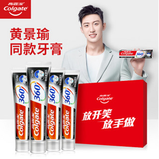 高露洁（Colgate）黄景瑜放开笑放手做牙膏礼盒360°备长炭牙膏120g×4