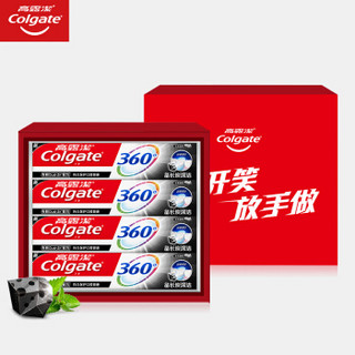 高露洁（Colgate）黄景瑜放开笑放手做牙膏礼盒360°备长炭牙膏120g×4