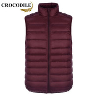 鳄鱼恤（CROCODILE）马甲 男士2019秋冬时尚潮流修身百搭无袖马甲 A037-YR8080 红色 S