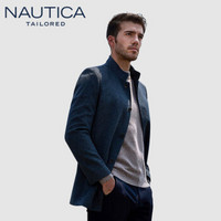 诺帝卡 NAUTICA  2019秋冬季新品羊毛毛呢大衣男士时尚商务翻领保暖简约外套 NDY96013 灰色 52(180/96A)