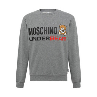 MOSCHINO UNDERWEAR 莫斯奇诺 19秋冬新品 男士灰色小熊印花图案棉质圆领长袖卫衣 1 A1701 8126 0506 M码