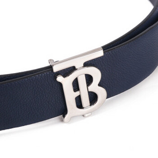 BURBERRY 巴宝莉/博柏利 男士海军蓝色黑色皮革板扣双面皮带腰带 80155931 110cm