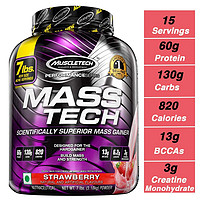 中亚Prime会员：MuscleTech Mass Tech 增重蛋白粉 草莓味 7磅 (3.2kg)