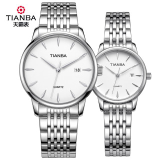 TENBA 天霸 7003 防水精钢时尚简约情侣表