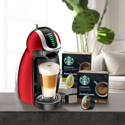 星巴克(Starbucks) 新品尝鲜咖啡超值套组（含咖啡机Genio红色×1+星巴克黑咖胶囊×2）