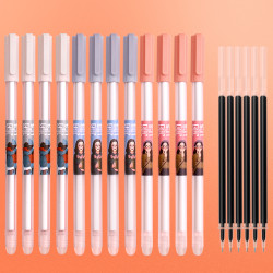 名马可擦中性笔12支送可擦橡皮