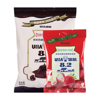 悠哈 UHA 特浓巧克力牛奶糖300g+特浓草莓牛奶糖120g *5件