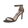 STUART WEITZMAN 斯图尔特·韦茨曼 SW 女士银黑色闪光织物高跟凉鞋 NUNAKEDSTRAIGHT BLACK NIGHTTIME 37