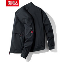 南极人（Nanjiren）夹克男装上衣外套韩版修身运动棒球服  NJR1909JK 黑色 XL码