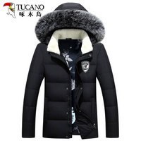 啄木鸟（TUCANO）羽绒服男2019冬季新品经典款连帽轻薄保暖上衣休闲男装外套 黑色 M