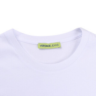 VERSACE JEANS 范思哲 奢侈品 男士白色棉质LOGO图案短袖T恤 B3GTB76A 36610 003 XL码