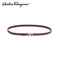 Salvatore Ferragamo 菲拉格慕 经典款女士Gancini系列梅红色牛皮革腰带 0715184_C  _ 90