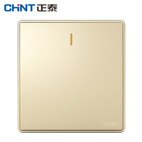 正泰（CHNT）NEW2 W00202 金色开关插座家用 暗装一开双控开关16A（2只装）