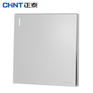 正泰（CHNT）NEW6 T07108 银色开关插座面板 家用一开多控开关16A