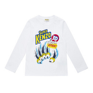 KENZO KIDS 高田贤三 奢侈品童装 19秋冬新款 男童白色棉质长袖T恤 KP10618 01 14A/14岁/164cm