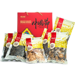 维多宝 山珍中国节礼盒750g  团购福利员工节日礼品送礼（东北特产木耳 榛蘑 香菇 猴头）年货干货礼盒
