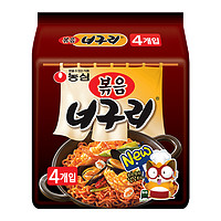 NONGSHIM 农心 韩国进口小浣熊辣味乌冬炒面 拌面速食休闲零食四连包137g*4包