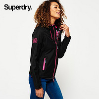 Superdry 极度干燥 防风夹克软壳连帽 粉色 S码