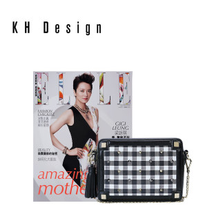 KH Design 明治 真皮格子时尚小方包