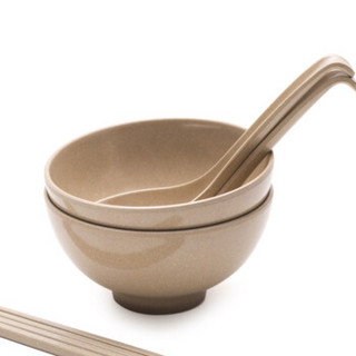 壳氏唯（HUSKS WARE）18头餐具套装碗套装创意碗筷子 稻壳环保餐具H12-H18-2