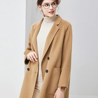 GOLDFARM 高梵 G1180095C 双面绒羊毛呢大衣中长款