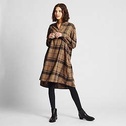 优衣库 UNIQLO 优衣库 420841 女士法兰绒A字型连衣裙