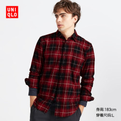优衣库 UNIQLO 优衣库 421205 男款法兰绒格子衬衫
