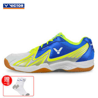 威克多VICTOR胜利羽毛球鞋男女款 耐磨透气运动鞋 网球鞋 SHA-160-F 43码 白蓝