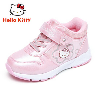 HELLOKITTY童鞋女童运动鞋冬季新款儿童加绒保暖休闲棉鞋潮K854A8835粉色27