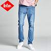 Lee Cooper 直筒牛仔裤男2019上新中腰休闲简约百搭弹力男裤QC1914 浅蓝色 29码