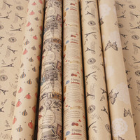 极度空间 Dzone 礼品包装纸创意情人节生日礼物礼盒大包装纸鲜花包花纸DIY手工纸墙纸包书纸 牛皮纸款