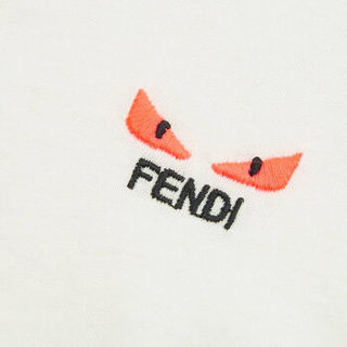 FENDI KIDS 芬迪 奢侈品童装 19秋冬新款 女童白色棉质短袖T恤 JFI170 7AJ F16WF 6A/6岁/120cm