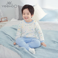 YEEHOO 英氏 儿童内衣保暖上衣宝宝男女衣服睡衣夹棉保暖秋冬