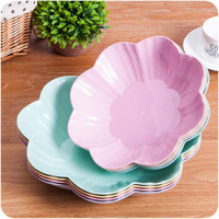 创意欧式水果盘客厅果盘简约多功能塑料糖果盘零食瓜子过年水果盘 粉色 小号3个装