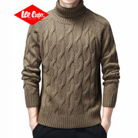 Lee Cooper 针织衫男士 2019秋冬新款青年男士舒适打底衫纯色高领毛衣套头针织衫男 XL-XR913 棕色 3XL