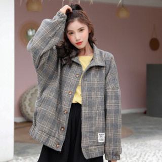 商品尚格帛 短外套女2019秋季新品女装时尚情侣装夹克韩版潮流百搭