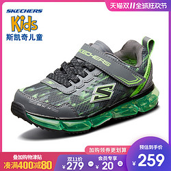 4日0点 Skechers斯凯奇男童秋冬新款魔术贴大童鞋 轻便缓震运动鞋 97735L