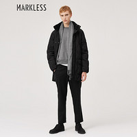 MARKLESS 羽绒服男90%白鸭绒宽松休闲立领外套冬季保暖YRA8306M黑色180/96（XL）
